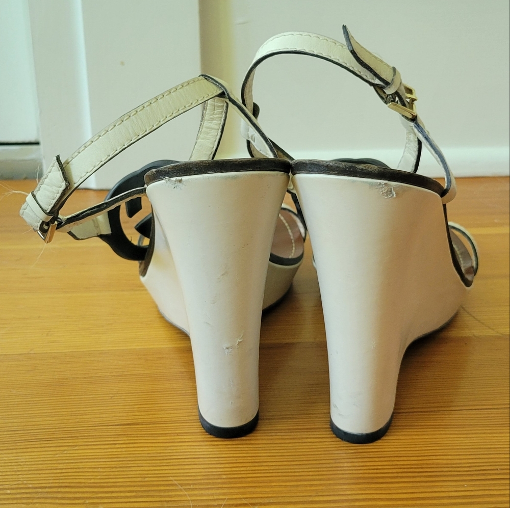GUCCI Slingback Wedges 9.5 Cream - Picture 4 of 10